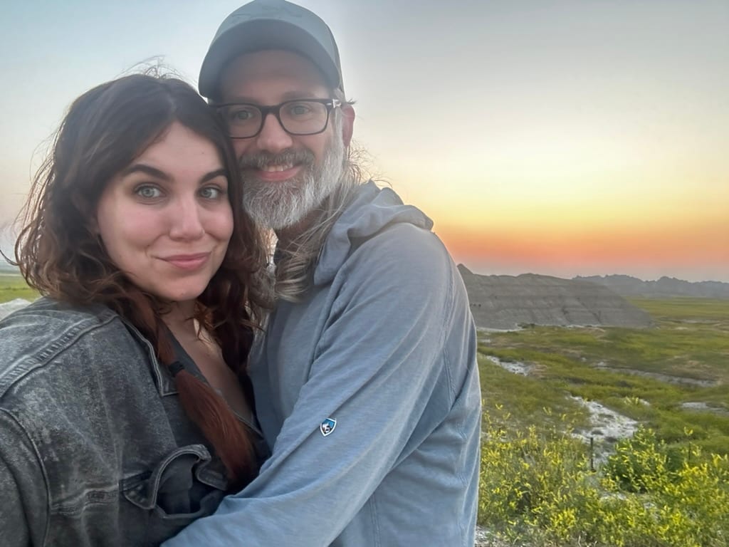 Steve and Nichole together at sunset